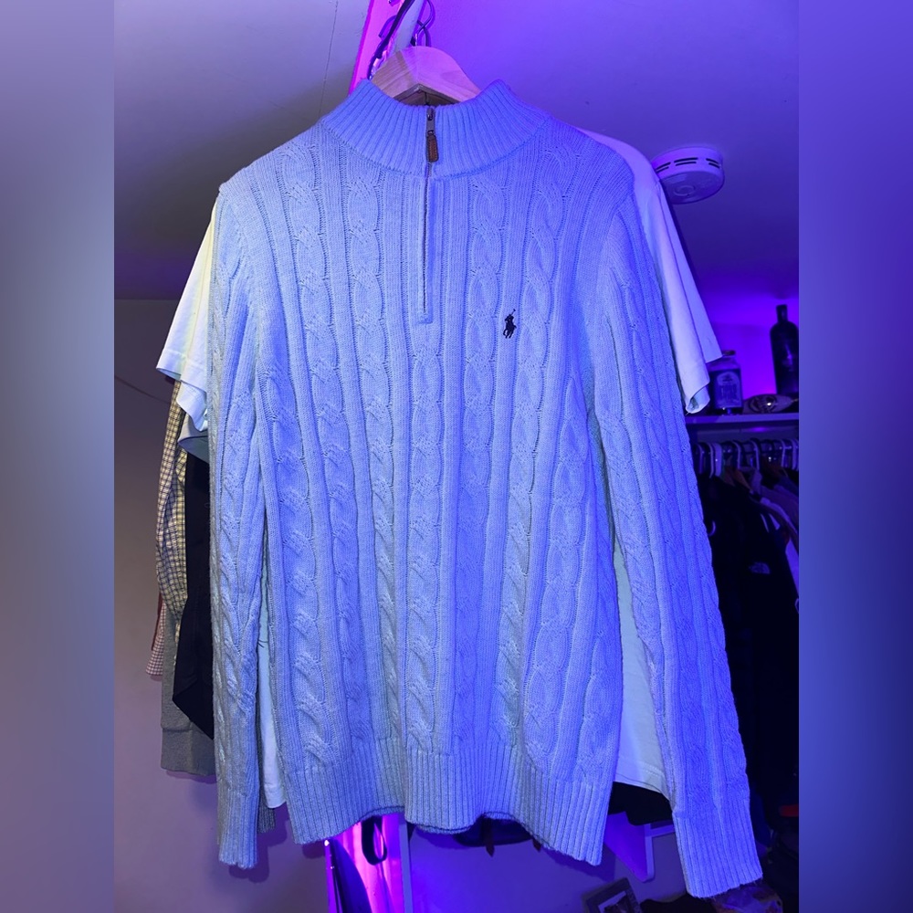 Ralph Lauren Polo Woven Quarter Zip Sweater BRAND NEW